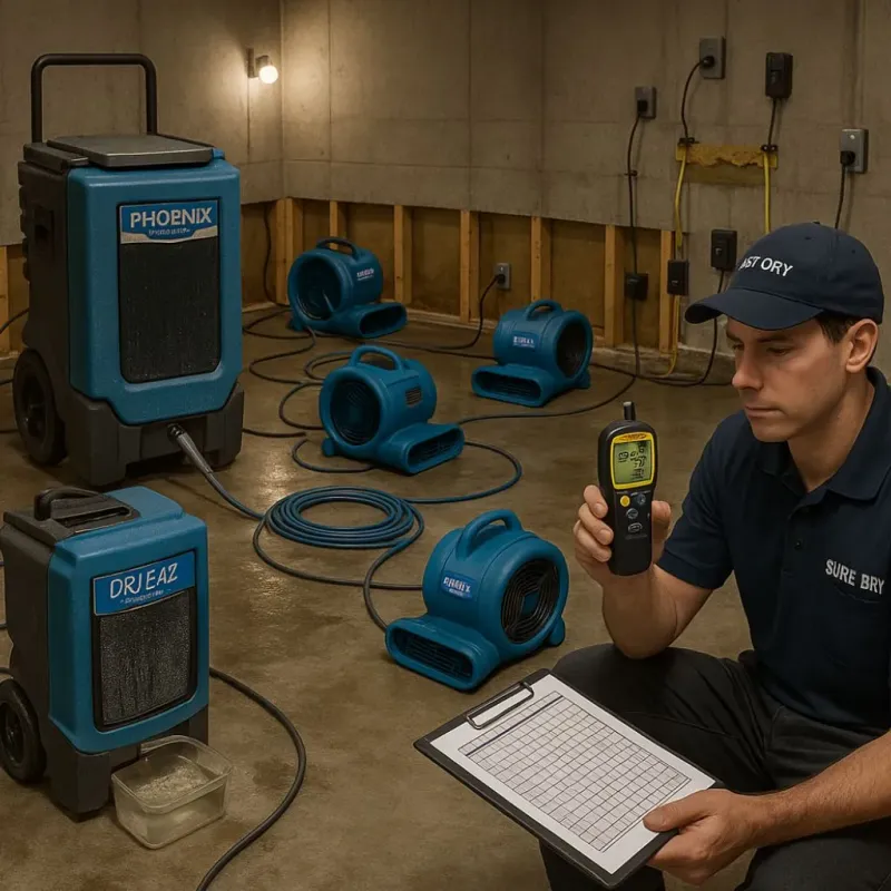 Structural Drying and Dehumidification process in McArthur, OH